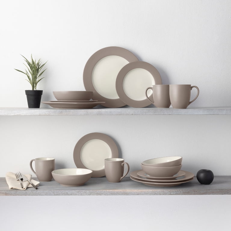 Noritake Colorwave Sand 16-Piece Rim Dinnerware Set, Service for 4