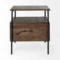 thumbnail image 3 of Mercana Glenn I Square Dark Brown Wood And Iron Black Frame Side Table 69015, 3 of 7
