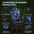 thumbnail image 4 of Silla de juego YSSOA Racing Style ajustable con reposapiés negro/azul, 4 of 7