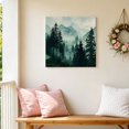 thumbnail image 6 of Canvas Wall Art, Dark Green Forest Framed Canvas Prints for Bathroom Kitchen, Nature Mountain Pine Tree Vintage Gallery Wrapped Wall Decor for Home Office, Gifts, 10"x10" Ship Next Day, 6 of 9