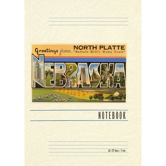 Vintage Lined Notebook Greetings from North Platte, (Paperback)