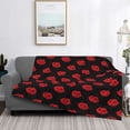 thumbnail image 2 of Yiaed Red Beautiful Lips Print Blanket Throw Blanket Soft Cozy Flannel Blanket for Home Bed Sofa Couch Chair-50"x40", 2 of 6