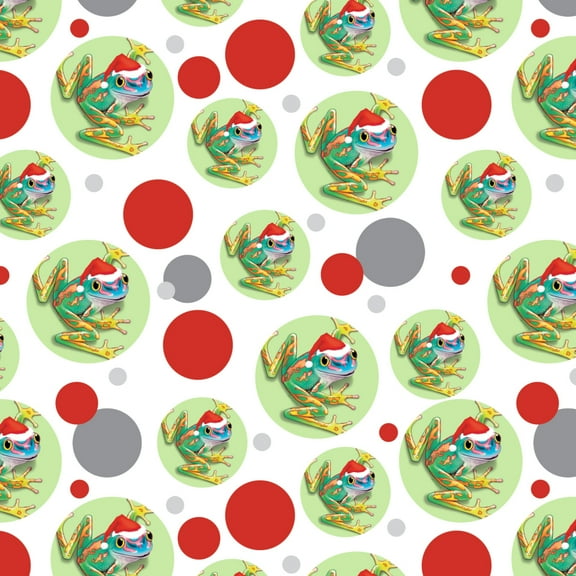 Santa Hat Rainforest Christmas Tree Frog Premium Gift Wrap Wrapping Paper Roll