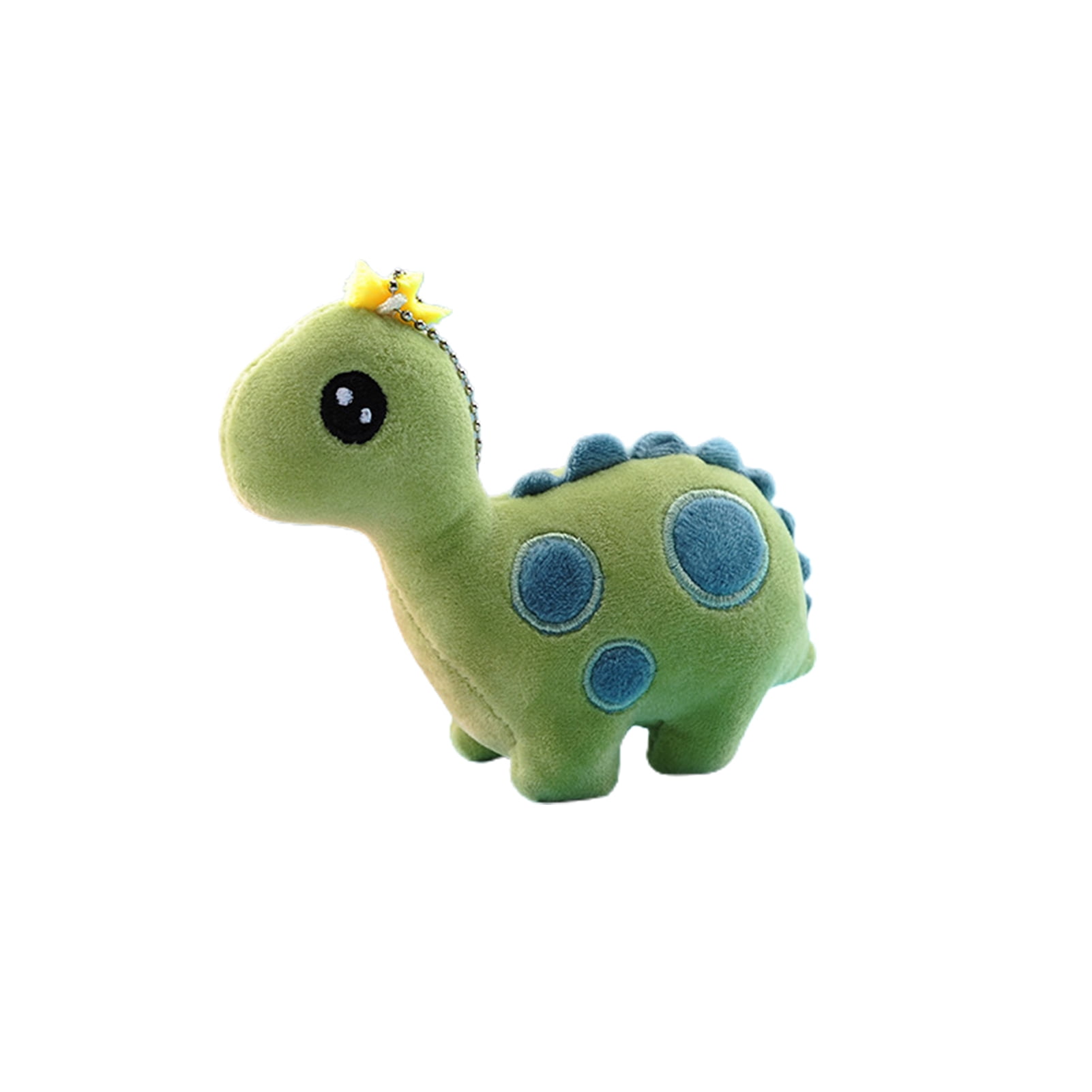 Kripyery Mini Cute Cartoon Crown Dinosaur Soft Plush Doll Hanging Toy Bag  Pendant Decor 