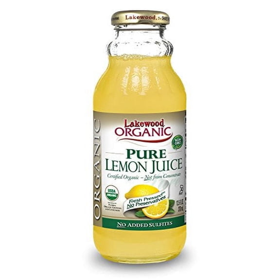 Lakewood Organic PURE Lemon Juice, 12.5-Ounce Bottles (Pack of 12)