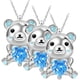 thumbnail image 1 of Cadena con Figura de Osos PolarBearNeck01 3 Pzas Collar Oso Polar/Corazón Plata/Azul Metal. High Monaco MXNAK-003, 1 of 3
