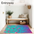 thumbnail image 3 of ODIKA 3'x5' Machine Washable Non-Slip Area Rug, Enchanting Underwater Fantasy with Starfish and Shell High Traffic Rug, Blue, 706990, 3 of 7