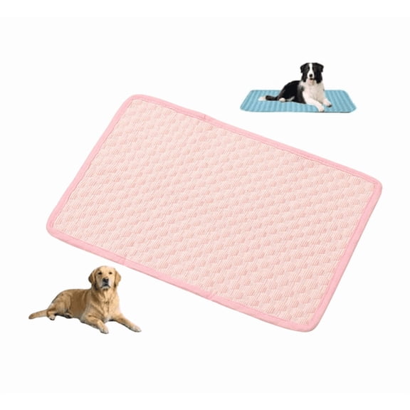 Dog Cooling Mat,Summer Cooling Mat & Sleeping Pad for Crate, Bed, Indoor & Outdoor Floor, Car Seats Pink L