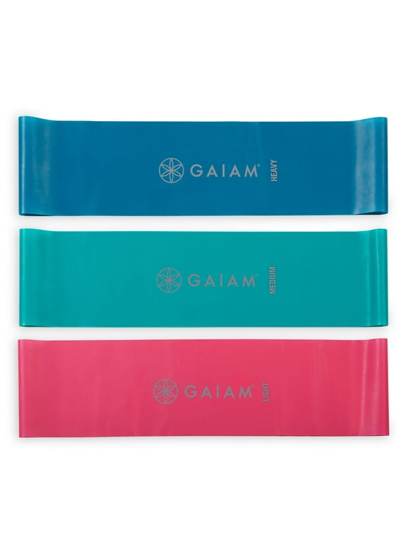 Gaiam Loop Band Kit, Includes Light, Medium and Heavy Resistance Levels, 3 Pk