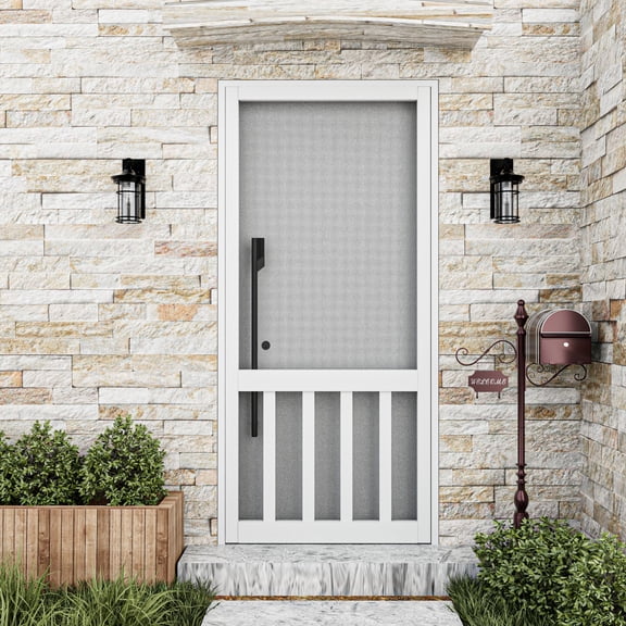 36" x 80" Screen 5 Bar 80-In Height White Primed Screen Door Slab Only