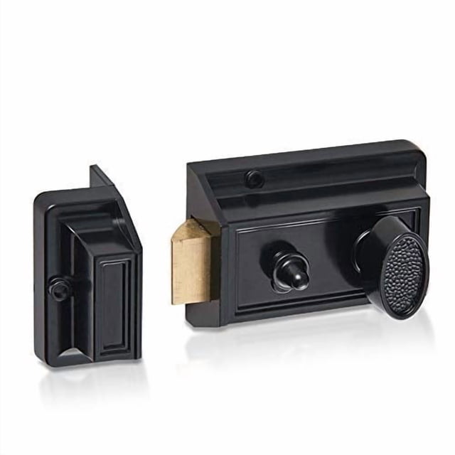 Cerradura nocturna de sobreponer SUMBIN con cilindro de zinc negro