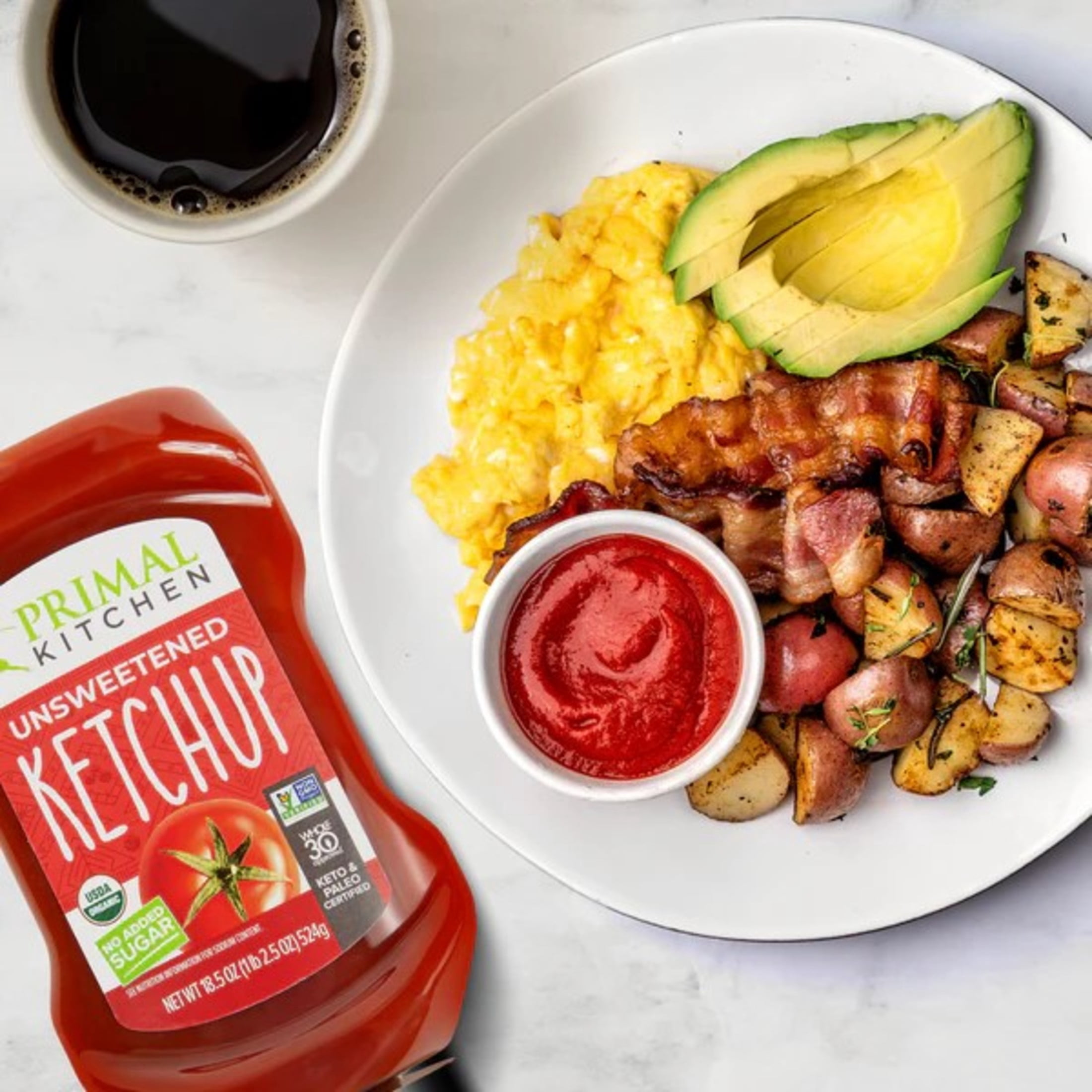 (6 pack) Primal Kitchen Organic Unsweetened Squeeze Ketchup 1 lb 2.5 oz