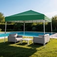 thumbnail image 2 of Gazebo plegable 3x3 m impermeable y resistente, altura ajustable, patas inclinadas, paredes de malla, refugio portátil para jardín, terraza, patio y playa, con bolsa de transporte, color verde, 2 of 7