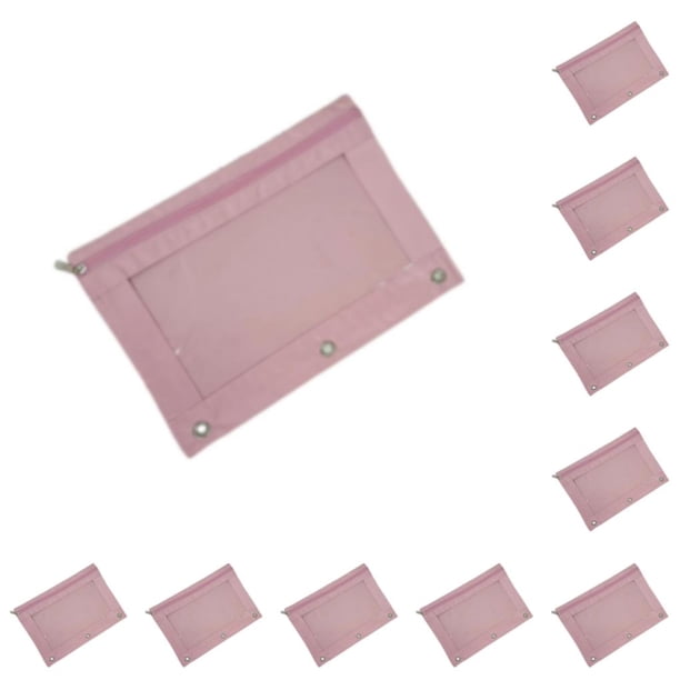 Sidaley Bolsa para documentos elegante y portátil para documentos de oficina y escuela, bolsa de almacenamiento con cremallera, color rosa Rosa claro 10Conjunto