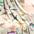 thumbnail image 3 of Colorful Realistic Dinosaurs Plants Pattern Blanket,Comfortable Soft Flannel Throw Blanket,All Season,Warm Lightweight Blankets for Sofa Bed Couch Living Room Chair,30"x40", 3 of 4
