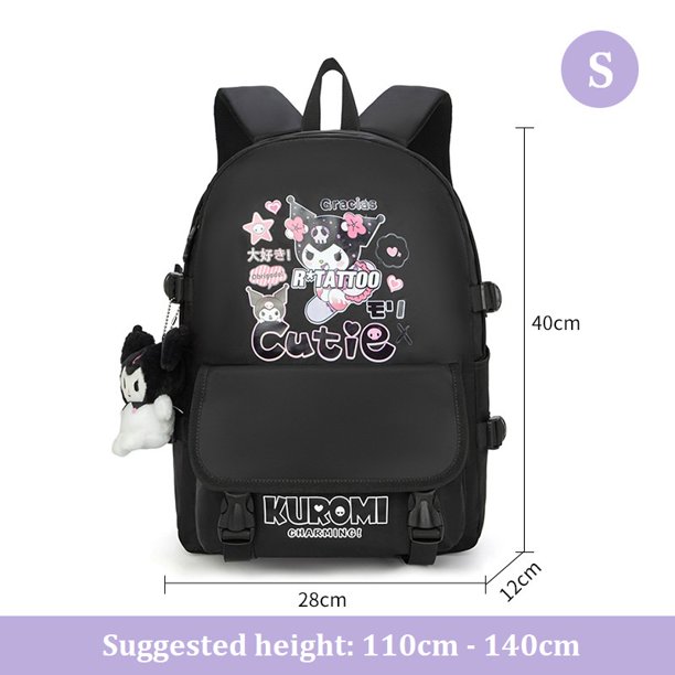【Nuevo】Mochila Escolar Kuromi Para Niña , Linda Bolsa De Gran Capacidad Para Estudiantes De Escuela Primaria
