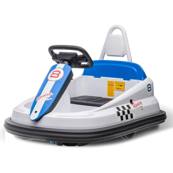 6V Electric Bumper Car for Toddlers, 360° Spin Ride-On Toy w/LED Lights, Music & Horn, 2 Speeds, 1.9 MPH Max Speed, Birthday Gift for Boys Girls 2-6 Years Old, Snow