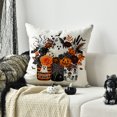 thumbnail image 2 of Sm:)e Spooky Ghost Pumpkin Bat Spider Web Halloween Pillow Covers 18x18 Inch Set of 2, Cushion Covers for Sofa Home Decor, 2 of 6