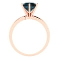 thumbnail image 4 of Solitaire Engagement Ring for Women - 2ct Natural London Blue Topaz in 18K Rose Gold Promise Ring, 4 of 6