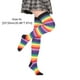 thumbnail image 3 of Sonducket Paquete de 2 calcetines a rayas de talla grande hasta el muslo, elasticidad, transpirabilidad, cómodos, cálidos, apariencia de moda, medias Medias arcoiris negro Sonducket AP008874-17, 3 of 6