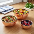 thumbnail image 6 of Kings County Tools Copper Mixing Bowls - 3 Piece Stainless Steel Nesting Bowl Set (Copper), 6 of 8