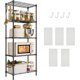 thumbnail image 1 of Estante de almacenamiento de metal de 5 niveles estante organizador estantería multifuncional con 4 ganchos S 5 separadores PP cocina despensa oficina, 1 of 7