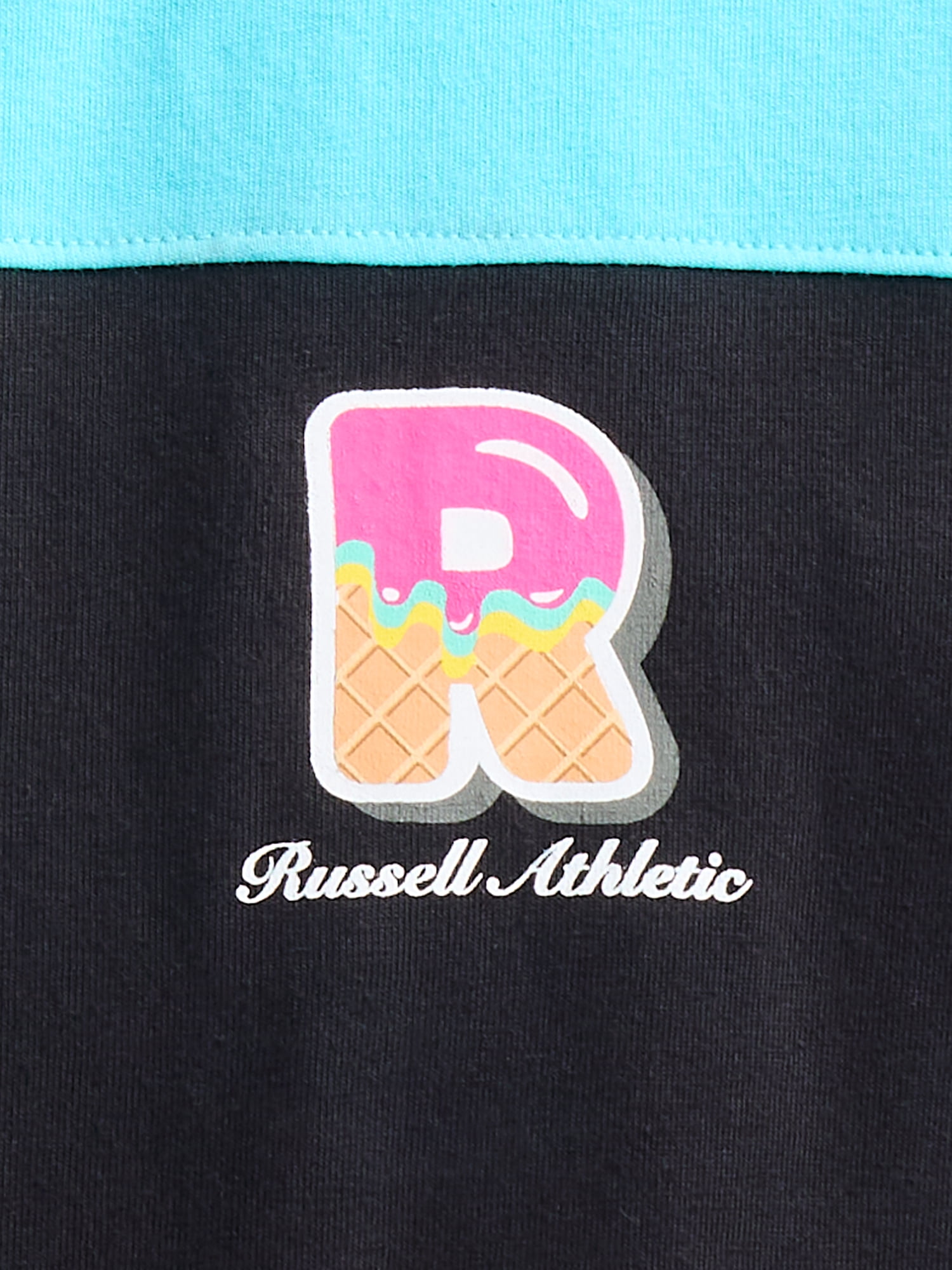 Russell Athletic Boy's Graphic V Neck Football Tee with Long Sleeves, Sizes 4-18