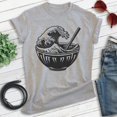 thumbnail image 2 of Ramen Great Wave T-shirt, Unisex Women's Men's Shirt, Funny Ramen Noodle Great Wave Japanese, Heather Gray, Large, 2 of 6