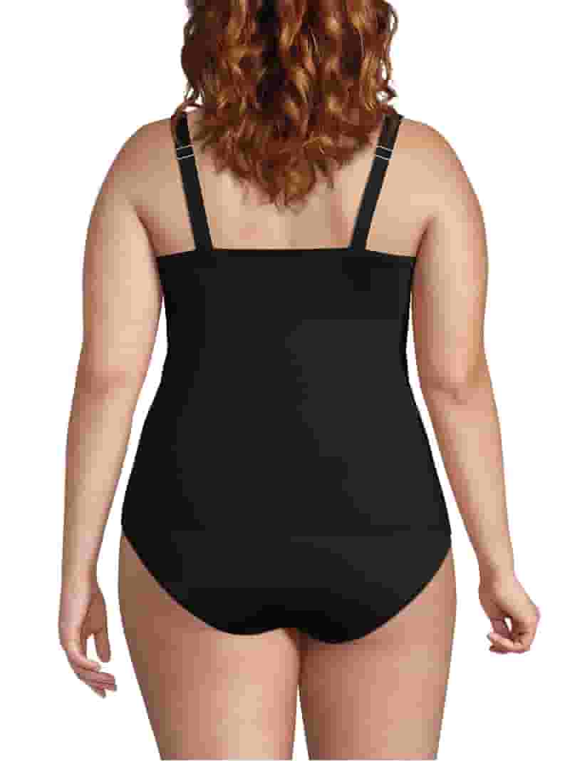 Lands' End Women's Plus Size Long Torso Square Neck Underwire