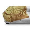 thumbnail image 3 of Modern Soft Flannel Fleece Blanket, Vector Canvas Design Floral Swirls Leaves Spring Nature Inspired Image, Cozy Plush for Indoor and Outdoor Use, 50" x 60", Earth Yellow and Brown, by Ambesonne, 3 of 6