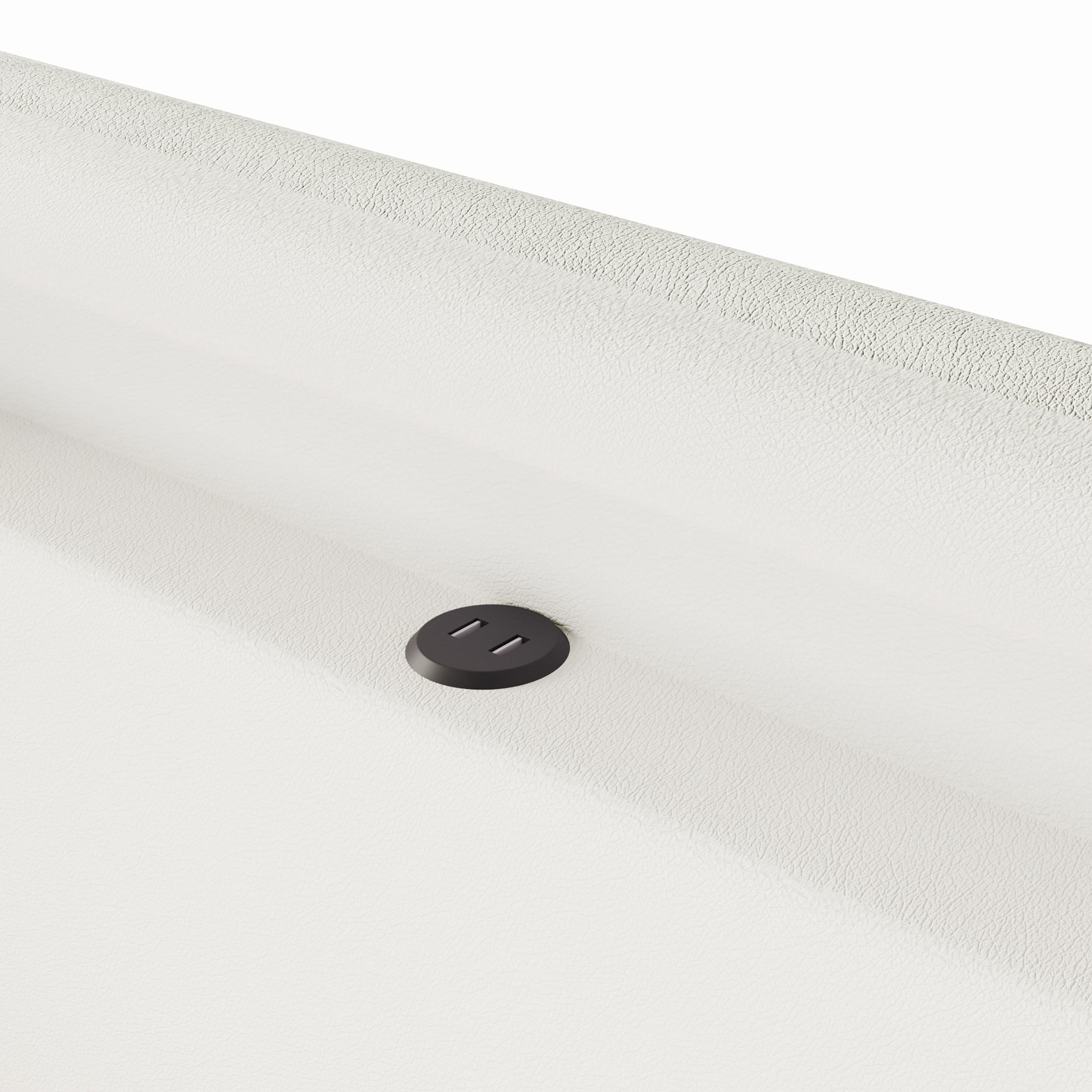 Noble House Full Size Upholstered Platform Bed with Storage Drawer, LED Light Strip and USB Charging Port, White