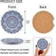 thumbnail image 3 of GZHJMY 2 Pack Car Coasters for Drinks Absorbent, Indian Mandala Car Cup Holder Coaster for Your Car with Fingertip Grip, 2.5 inch, 3 of 6