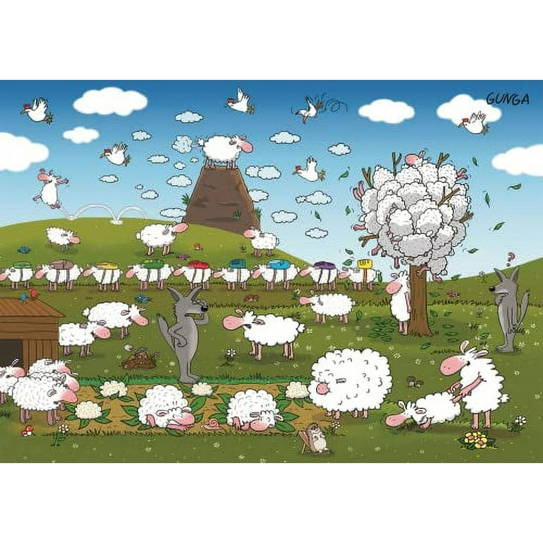 Sheep in Paradise 1000 Pieces, Jigsaw Puzzle - Walmart.com