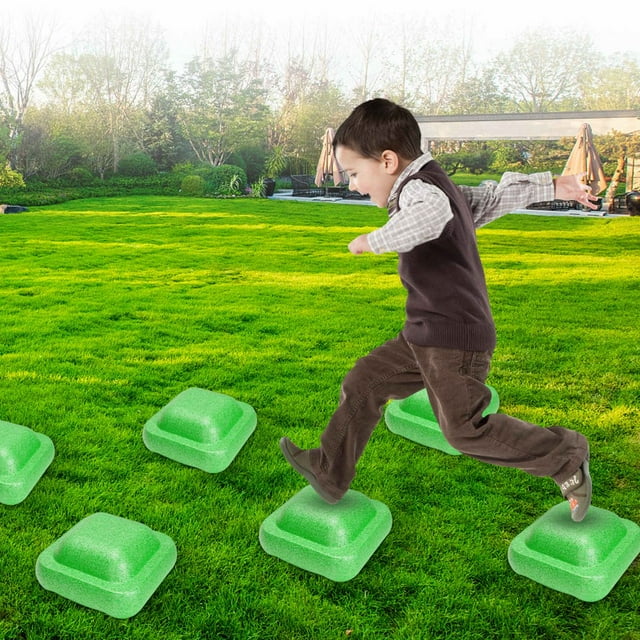 EIMELI Non-Slip Sensory Balance Stepping Stones for Kids - Colorful Indoor/Outdoor Training Blocks for Physical Development Core Strength and Motor Skills (Ages 3-12)
