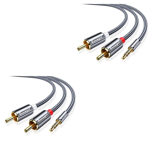 Seitruly RCA Cable de Audio Jack 3,5 a 2 RCA Cable 3,5mm Jack a 2RCA Splitter Cable para TV PC amplificadores DVD Cable de altavoz Type3 NO3
