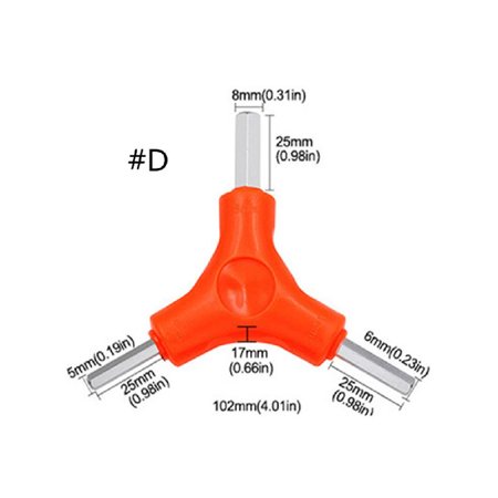 

TINYSOME 3 in 1 Trigeminal Hex Key Kit 2.5/3/4/5/6/8mm Y-type Combination Hexagonal Wrench Bicycle Bike Hand Maintenance Tools