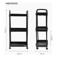 thumbnail image 3 of "Carrito Organizador Multi-uso 3 Niveles Muebles Baño. Ruedas  Belug, Gris ", 3 of 5