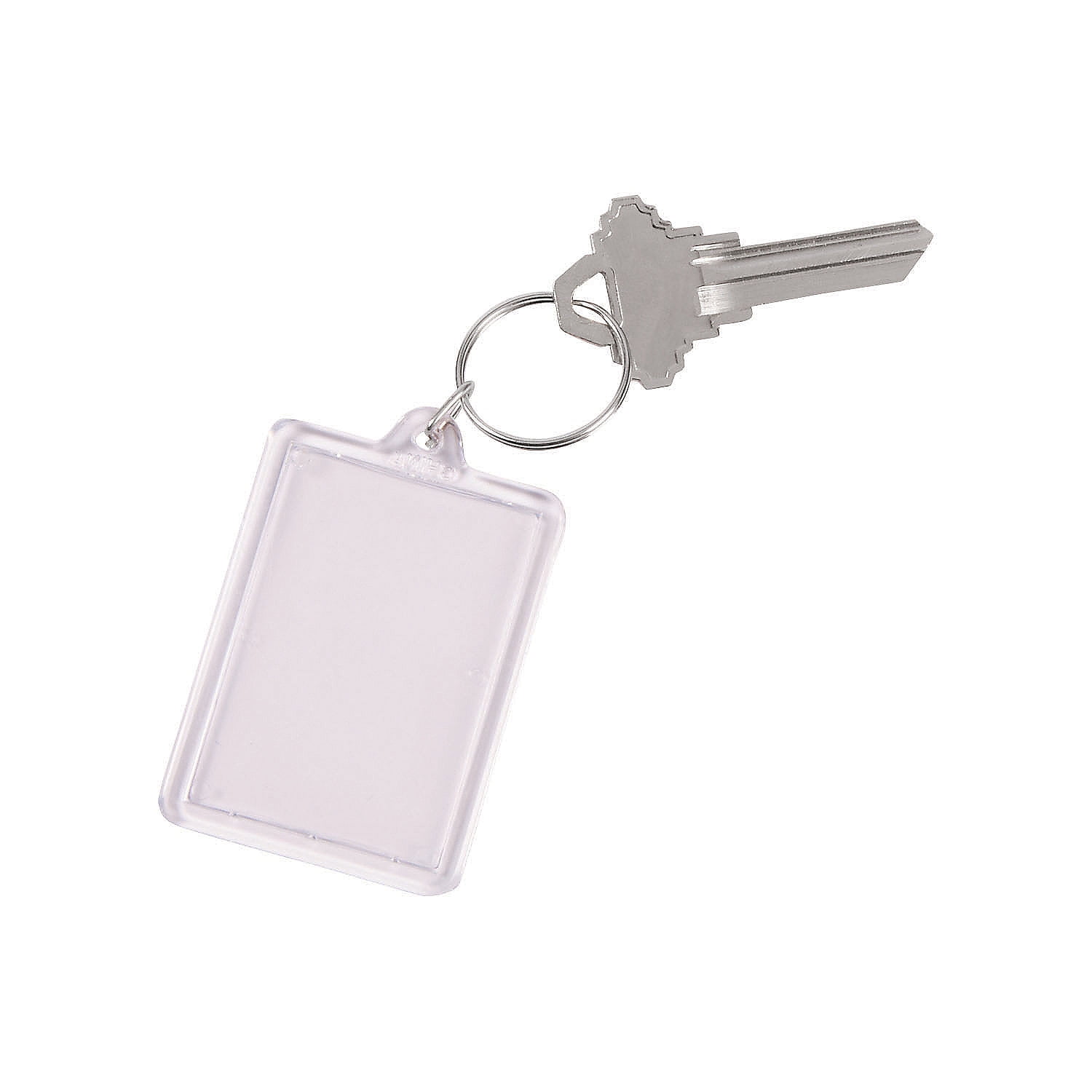 12 Transparent Keyrings Blank Acrylic Photo Picture Frame Keychain DIY Key Ring 
