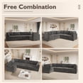 thumbnail image 3 of Vcatnet 130.7" Modular Sectional Sofa Cloud Couch Corduroy L Shaped Oversized Modern Minimalist Couch with Deep Seat for Living Room, 5 Seat, Gray, 3 of 10