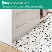 Live Life Mosaic Peel and Stick Vinyl Floor Tile 12” x 12” - Self Adhesive Floor Tile – 20 Tiles/Pack, Covers 20 Square Feet