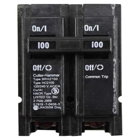 Cutler-Hammer BRH2100 100A 2P 120/208/240V Circuit Breaker - Black