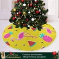thumbnail image 6 of FMSHPON Pink Pineapple Flamingo Xmas Christmas Tree Skirt Stand Mat for Holiday Party Decoration Indoor Outdoor 36 inches, 6 of 6