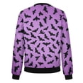 thumbnail image 5 of Chaqueta bomber con temática de Halloween para mujer, elegante estampado de calabaza y murciélago, prenda exterior ligera y cómoda, 5 of 5