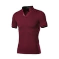 thumbnail image 1 of CEHVOM Mode Hommes Décontracté Uni Manches Courtes Col Rabattu T-Shirt Blouse Hauts, 1 of 5