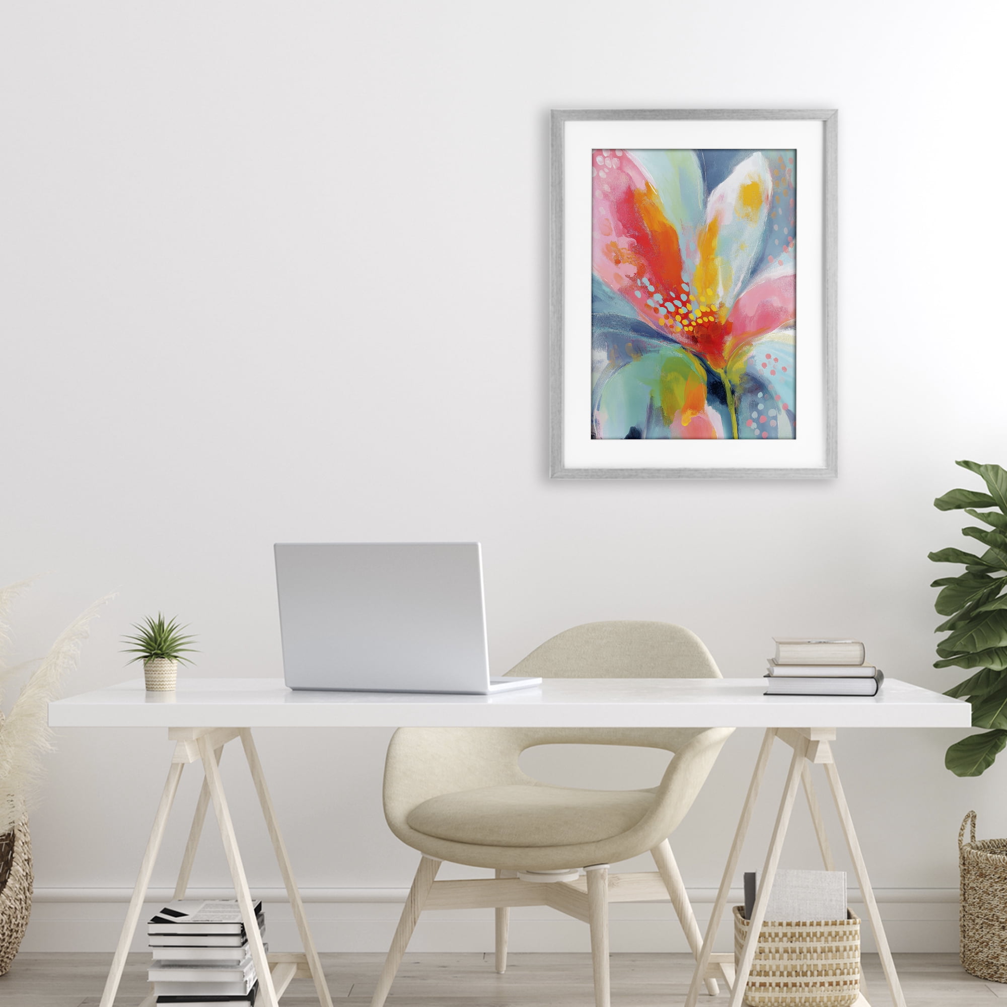 Stupell Industries Dotted Bloom Expression Gray Framed Print Under Glass, design by Chromatic Storm Studio