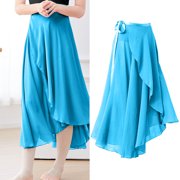 Dance Skirt with Adjustable Waist Tie Gymnastic Ballet Long Scarf Wrap Skirt