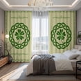 thumbnail image 2 of St. Patrick's Day Blackout Curtains for Bedroom/Living Room, Pinch Pleated Black Out Curtains, Farmhouse Green Lucky Clovers Border Room Darkening Window Drapes with Hooks 2 Panels, 39"x70", 2 of 8