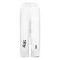 thumbnail image 4 of Women's Elastic Waist Wide Leg Pants Cute Graphic Printed Tulip Hem Cotton Linen Pant with Pockets Winter Loose-Fit Casual Trousers, 4 of 5