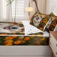 thumbnail image 5 of Homewish Cute Corgi Dog Zipper Queen Comforter Set with Fitted Sheet and 2 Pillowcases,Marigold Flower Zipper Bedding Set,Yellow Green,Polkadot Reversible,4pcs, 5 of 8