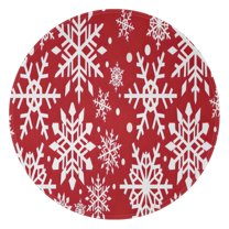 Red Christmas Snowflake Pattern Round Blanket,Comfortable Soft Flannel Throw Blanket,All Season,Warm Lightweight Blankets for Sofa Bed Couch Living Room Chair 47"x47"